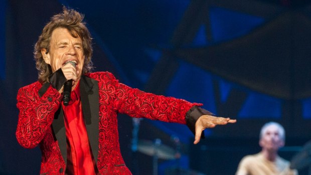 Mick Jagger of the Rolling Stones performs at the Indianapolis Motor Speedway in Indianapolis, Indiana.