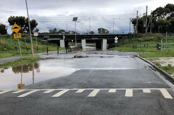 Flooding in Altona Meadows.