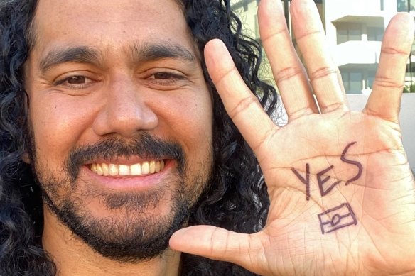 Nathan Appo has been travelling throughout Queensland campaigning in favour of the Voice.