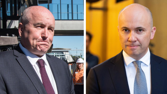 NSW Transport Minister David Elliott (left) launched a scathing attack on Treasurer Matt Kean.