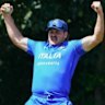 Ben Manenti, who plays for South Australia and the Sydney Sixers, celebrates Italy’s qualification to the 2026 T20 World Cup.