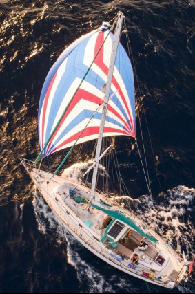 A picture of the Raindancer on a crossing from Panama to the Galapagos taken February 3. 