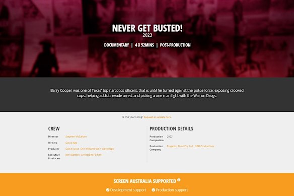 The credits for the series (or is it a movie?) Never Get Busted! evolved over time.