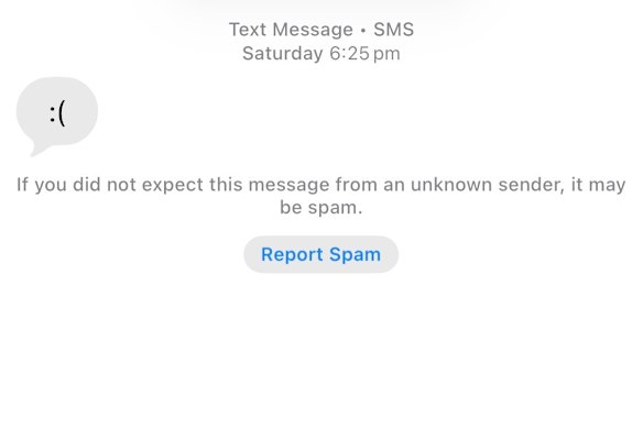 Screenshot of another SMS message sent to a MIFF customer.