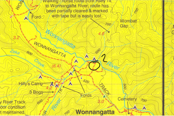 A map marking out the location of Bucks Camp.