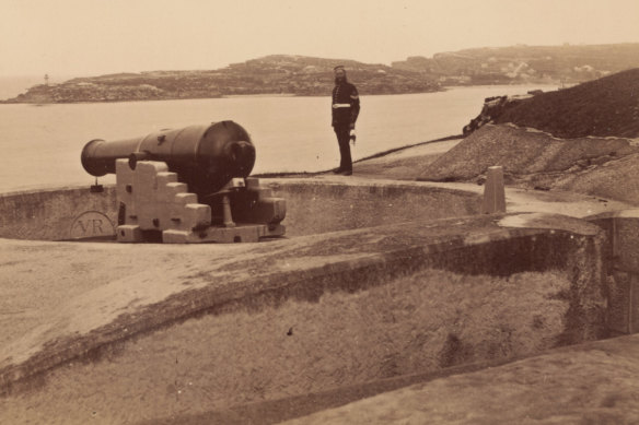 The Middle Head battery as it looked in 1885.