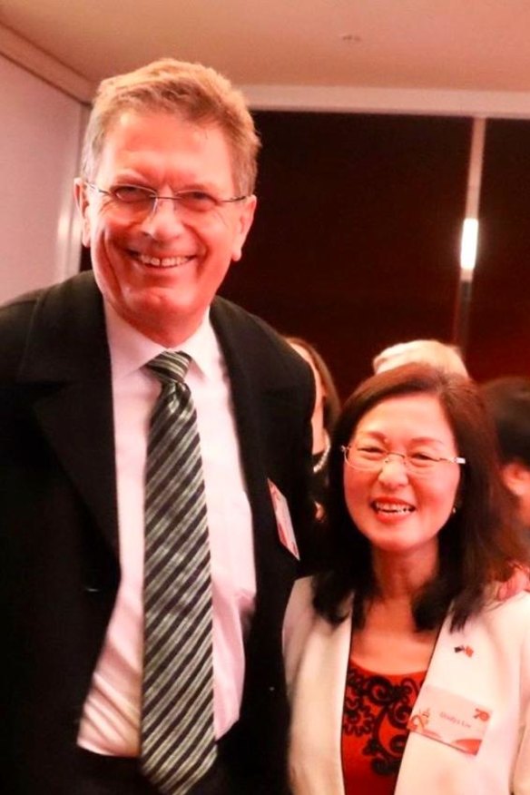Gladys Liu with Ted Baillieu, for whom she worked during his stint as Victorian premier. Baillieu says she gave him an invaluable entrée to Melbourne’s Chinese community. Photo courtesy of Gladys Liu