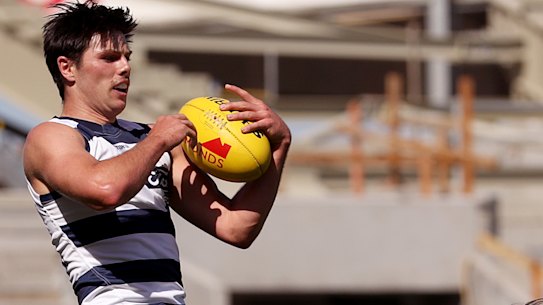 Geelong’s Ollie Henry suffered a nasty injury against Richmond.