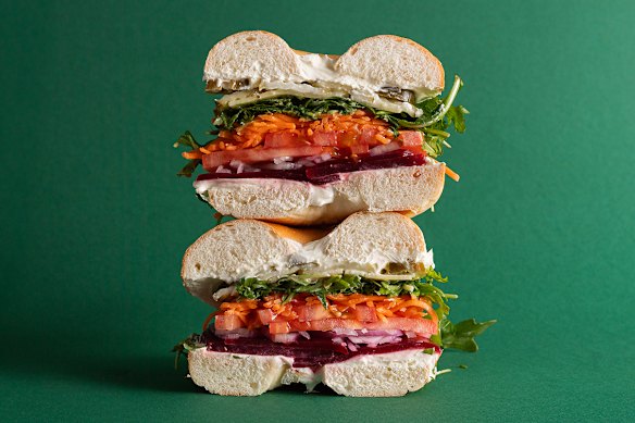 The Veggie Bagel from Lox in a Box in Sydney. 