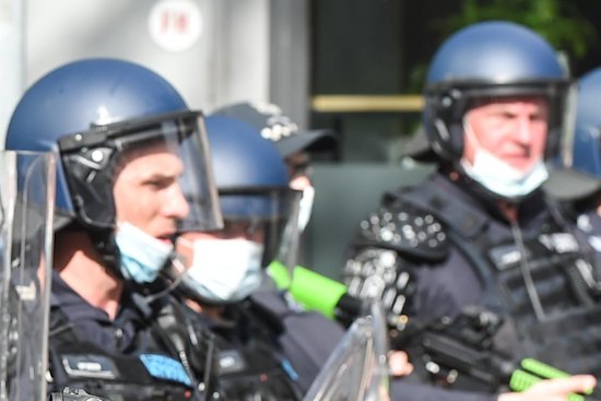 Police used a range of non-lethal crowd control measures to disperse crowds at a lockdown protest in August. 