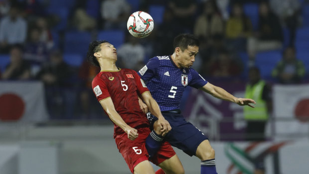 Narrow margin: Japan only just scraped past Vietnam 1-0 in the quarter-finals.