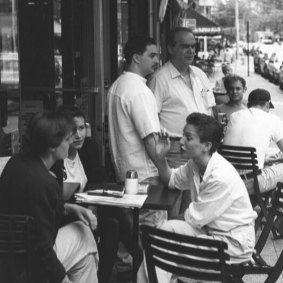 Former owners Mario Flotta snr and jnr pictured presiding over the cafe in the late 80s.