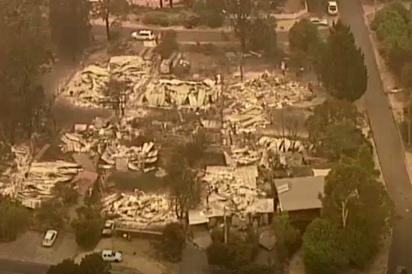 Aerial footage this morning revealed the extent of destruction in Mallacoota. 
