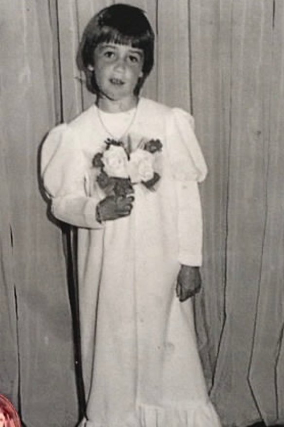 Megan, here aged nine, still loves a fringe and maxi skirts.