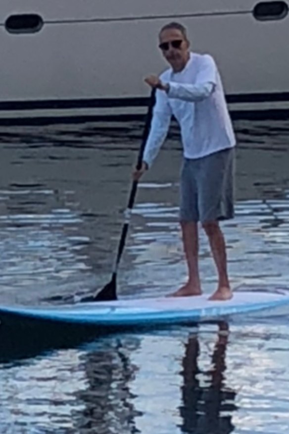 Paddle his way around Sydney Harbour, millionaire property developer Theo Onisforou.