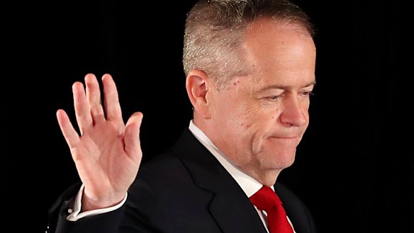 Bill Shorten concedes defeat late on Saturday night.