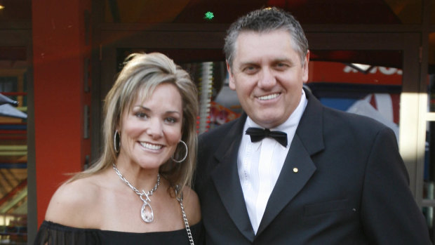 Ray Hadley with his ex wife Suzanne.