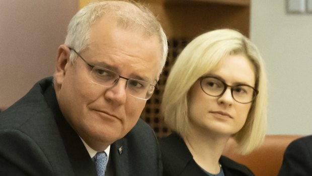 Scott Morrison with Assistant Minister for Women Amanda Stoker.