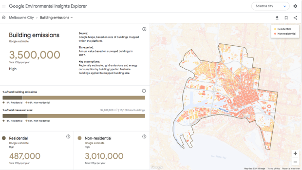 The tool tracks building emission levels and can be used by city planners for climate change policies.