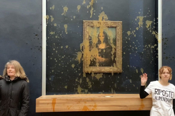 Activists threw soup at the glass protecting the world’s most famous painting. 