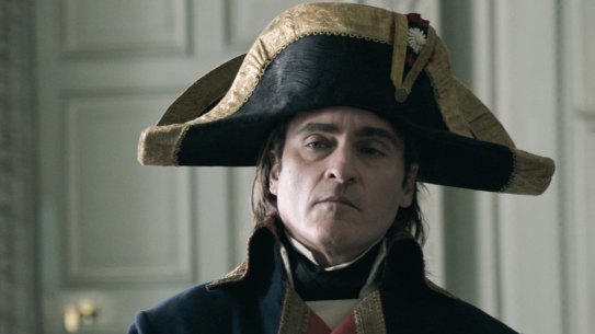 Joaquin Phoenix as Napoleon Bonaparte in Ridley Scott’s Napoleon.