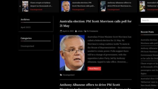 Victims of the phishing attack were directed to fake aggregated news websites.
