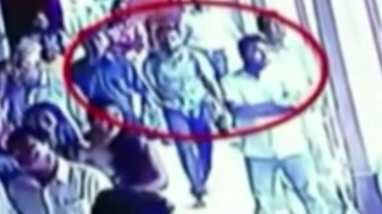 CCTV footage was released showing one of the suicide bombers walking into St Sebastian's church.