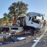 Truck rollover leaves debris scattered across highway