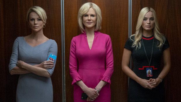 Charlize Theron, Nicole Kidman and Margot Robbie play Megyn Kelly, Gretchen Carlson and Kayla Pospisil respectively in Bombshell.