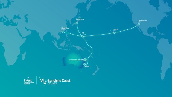 The undersea fibre optic cable that would run into the Sunshine Coast, providing Australia's fastest telecommunications connection to Asia.