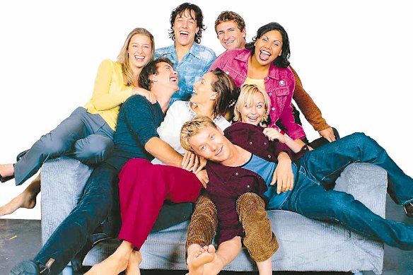 Cast members (rear from left) Sybilla Budd, Samuel Johnson, Damian de Montemas and Deborah Mailman: Front from left: Spencer McLaren, Claudia Karvan, Joel Edgerton and Abi Tucker.
