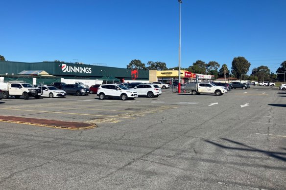 The Bunnings car park where the teenager was fatally shot. 