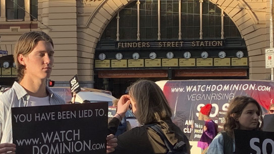Vegan protesters in Melbourne earlier this year.