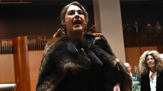 Senator Lidia Thorpe disrupts proceedings as King Charles III and Queen Camilla attend a parliamentary reception.