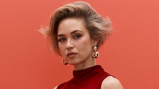 Zara dress and sandals, Dinosaur Designs earrings.