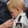 Heart-wrenching moment firefighter's posthumous medal presented to his son