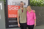 Penny Vandenhurk and her husband after buying their new home in Sydney.