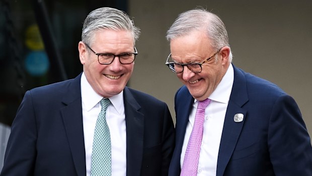 Prime Minister of the United Kingdom Keir Starmer meets with Prime Minister Anthony Albanese during the G7 Leaders’ Summit in Canada last month.