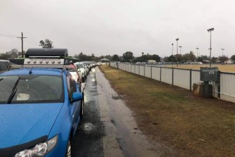 COVID testing line in Dubbo earlier this year. 