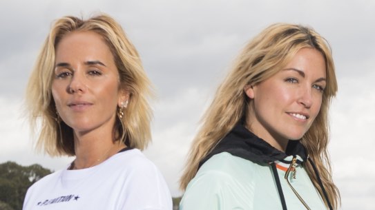 Pip Edwards and Claire Tregoning (pip in white top). PE Nation will be the first ever brand to do a collection for H&M

