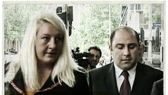 Nicola Gobbo with her then client Tony Mokbel outside court in 2004.