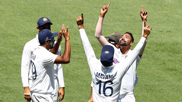 Mohammed Siraj celebrates his first Test wicket and pays tribute to his late father.