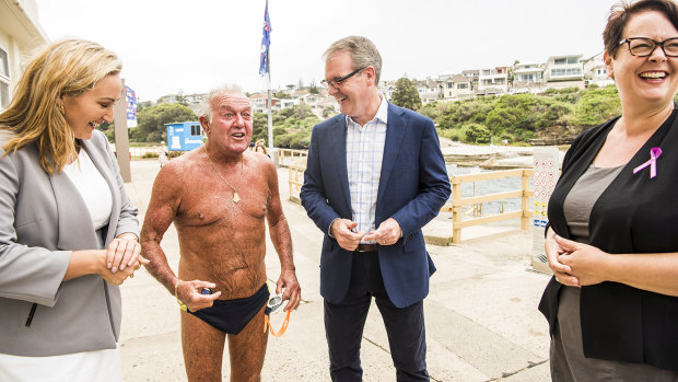 NSW Labor leader Michael Daley meets the locals in Coogee on Saturday.