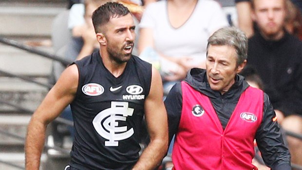 Injury issues: Carlton defender Kade Simpson.