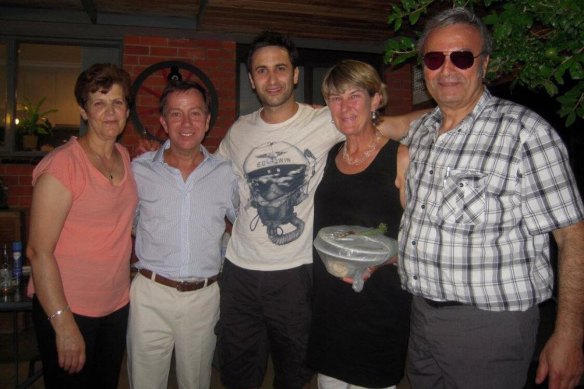 Kerbaj, centre, with, from left, his mother Souad, Richard McDonald, early mentor Rowena Stretton, and father Salim.