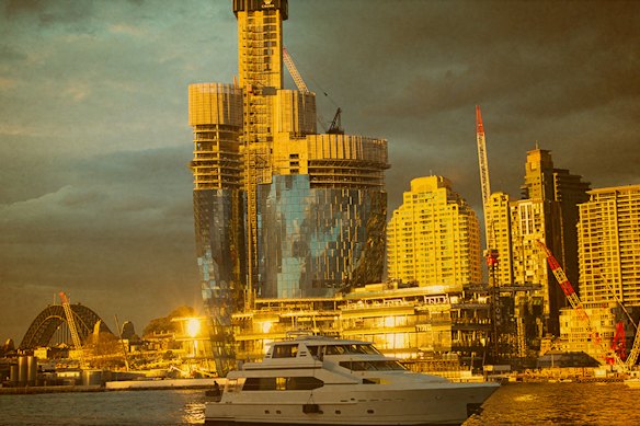 Golden dreams: Crown's Barangaroo casino under construction.