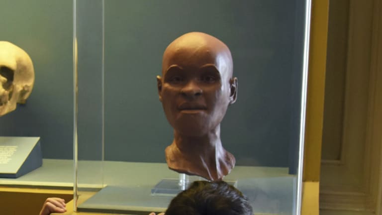 The oldest human fossil found in Brazil, dubbed Luzia, at the National Museum of Brazil in Rio de Janeiro, Brazil. 