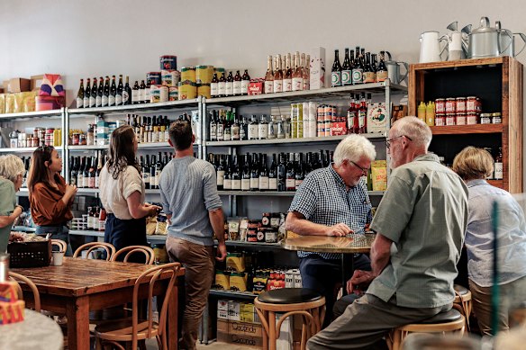 Inside pocket-sized provedore, cafe and bottle shop Project 49.