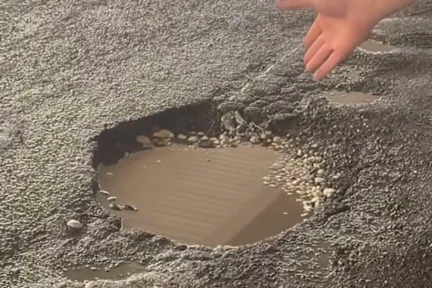 The Sydney carpark was riddled with potholes.