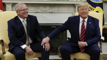 Scott Morrison and President Donald Trump during the PM's visit to the White House.